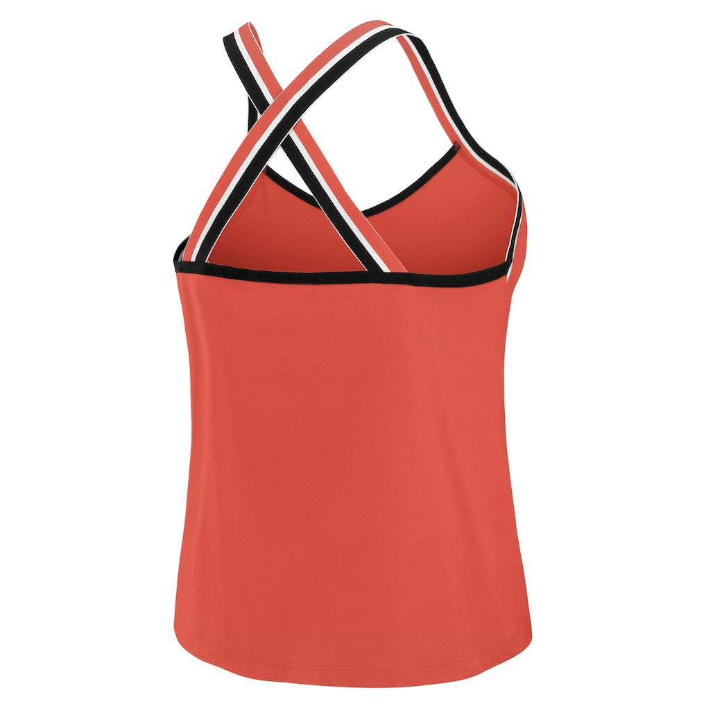 Kansas City Chiefs WEAR by Erin Andrews Women's Cross Strap Tri-Blend Tank Top Red | NFL