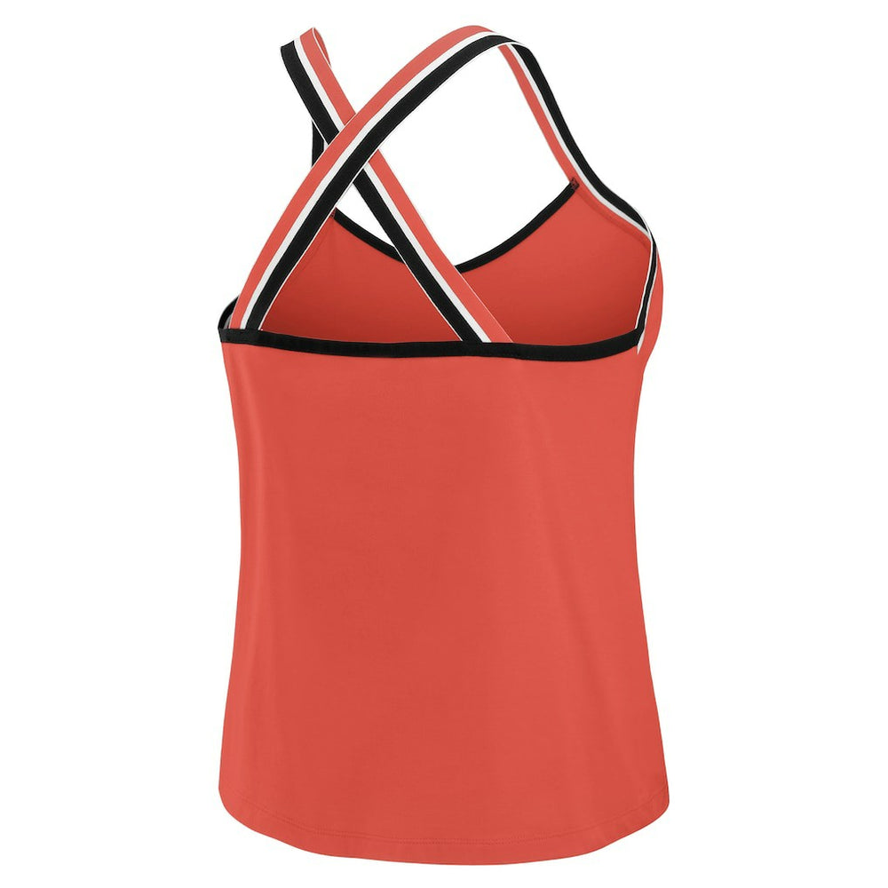 Kansas City Chiefs WEAR by Erin Andrews Women's Cross Strap Tri-Blend Tank Top Red | NFL