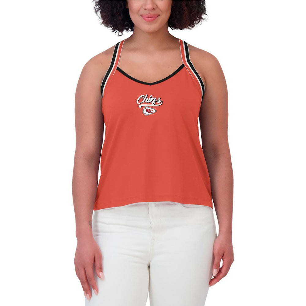 Kansas City Chiefs WEAR by Erin Andrews Women's Cross Strap Tri-Blend Tank Top Red | NFL