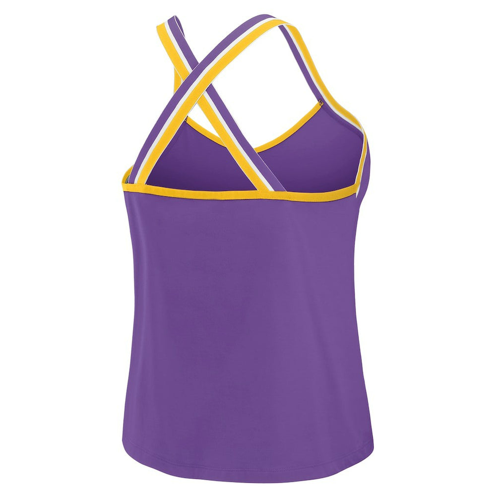 Minnesota Vikings WEAR by Erin Andrews Women's Cross Strap Tri-Blend Tank Top Purple | NFL
