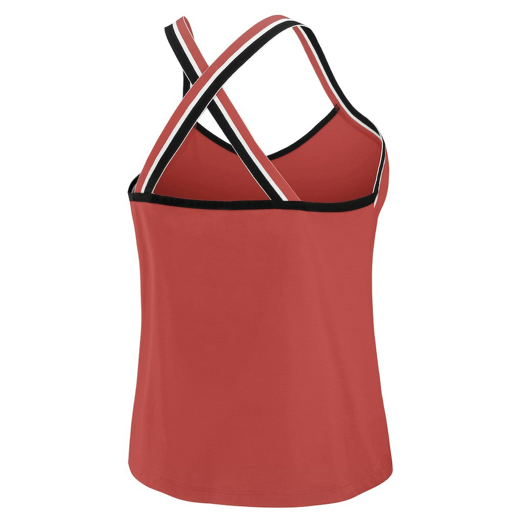 San Francisco 49ers WEAR by Erin Andrews Women's Cross Strap Tri-Blend Tank Top Scarlet | NFL