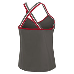 Tampa Bay Buccaneers WEAR by Erin Andrews Women's Cross Strap Tri-Blend Tank Top Pewter | NFL