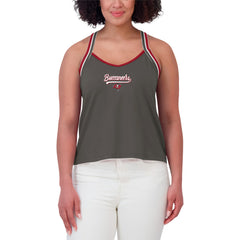 Tampa Bay Buccaneers WEAR by Erin Andrews Women's Cross Strap Tri-Blend Tank Top Pewter | NFL