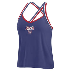New York Giants WEAR by Erin Andrews Women's Cross Strap Tri-Blend Tank Top Royal | NFL