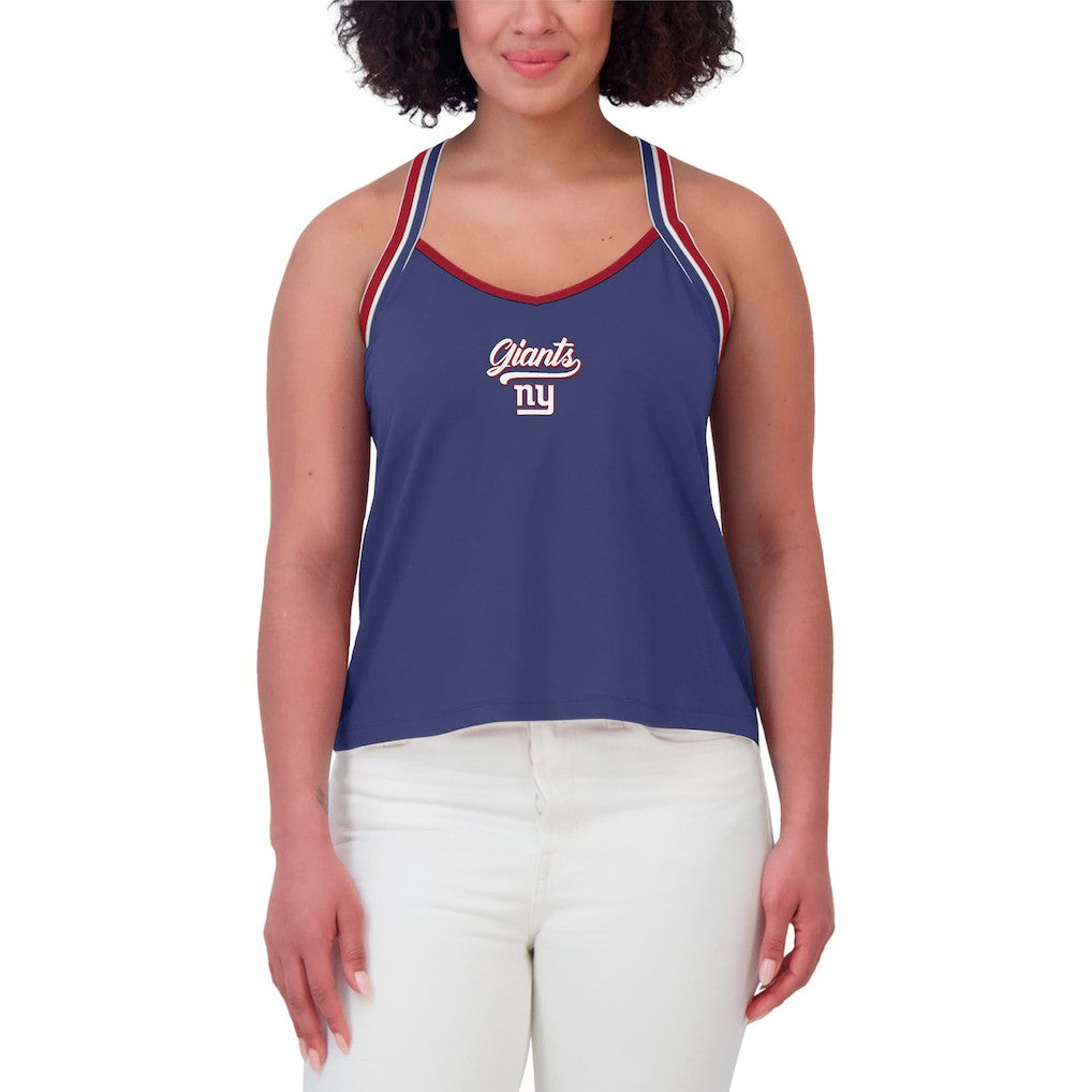 New York Giants WEAR by Erin Andrews Women's Cross Strap Tri-Blend Tank Top Royal | NFL