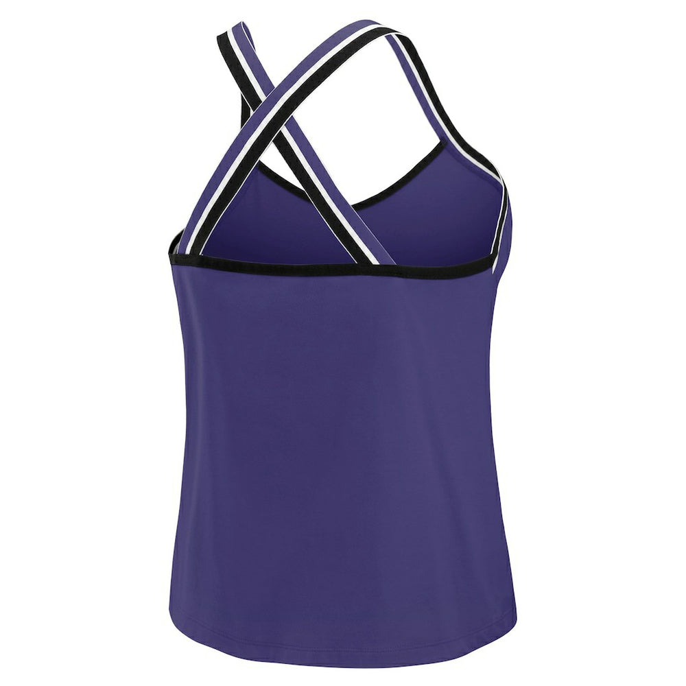 Baltimore Ravens WEAR by Erin Andrews Women's Cross Strap Tri-Blend Tank Top Purple | NFL