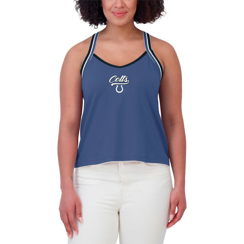 Indianapolis Colts WEAR by Erin Andrews Women's Cross Strap Tri-Blend Tank Top Royal | NFL