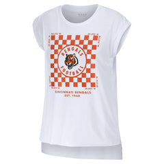 Cincinnati Bengals WEAR by Erin Andrews Women's Checker Muscle Tank Top White | NFL