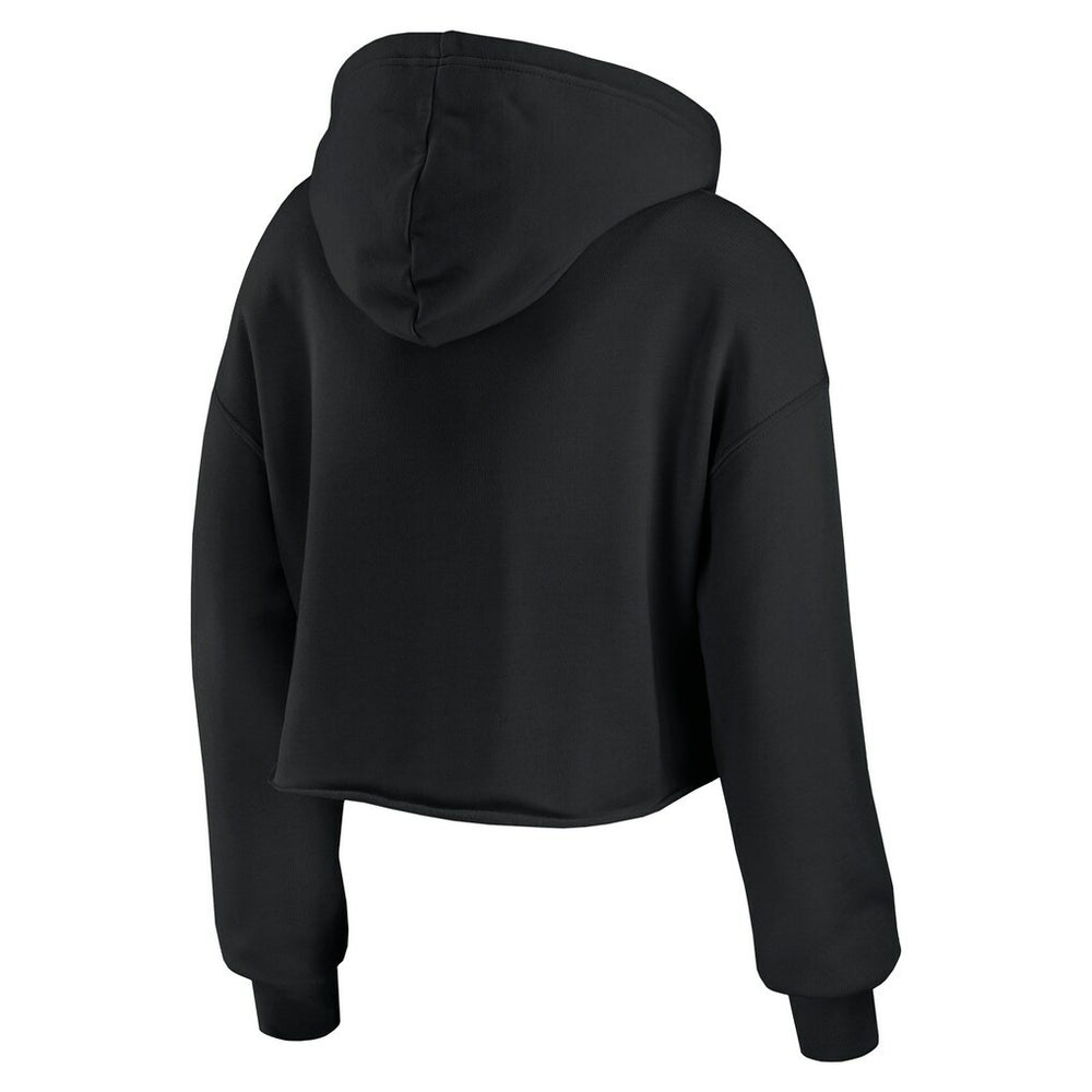 Cleveland Browns WEAR by Erin Andrews Women's Prime Cropped Pullover Hoodie Black | NFL