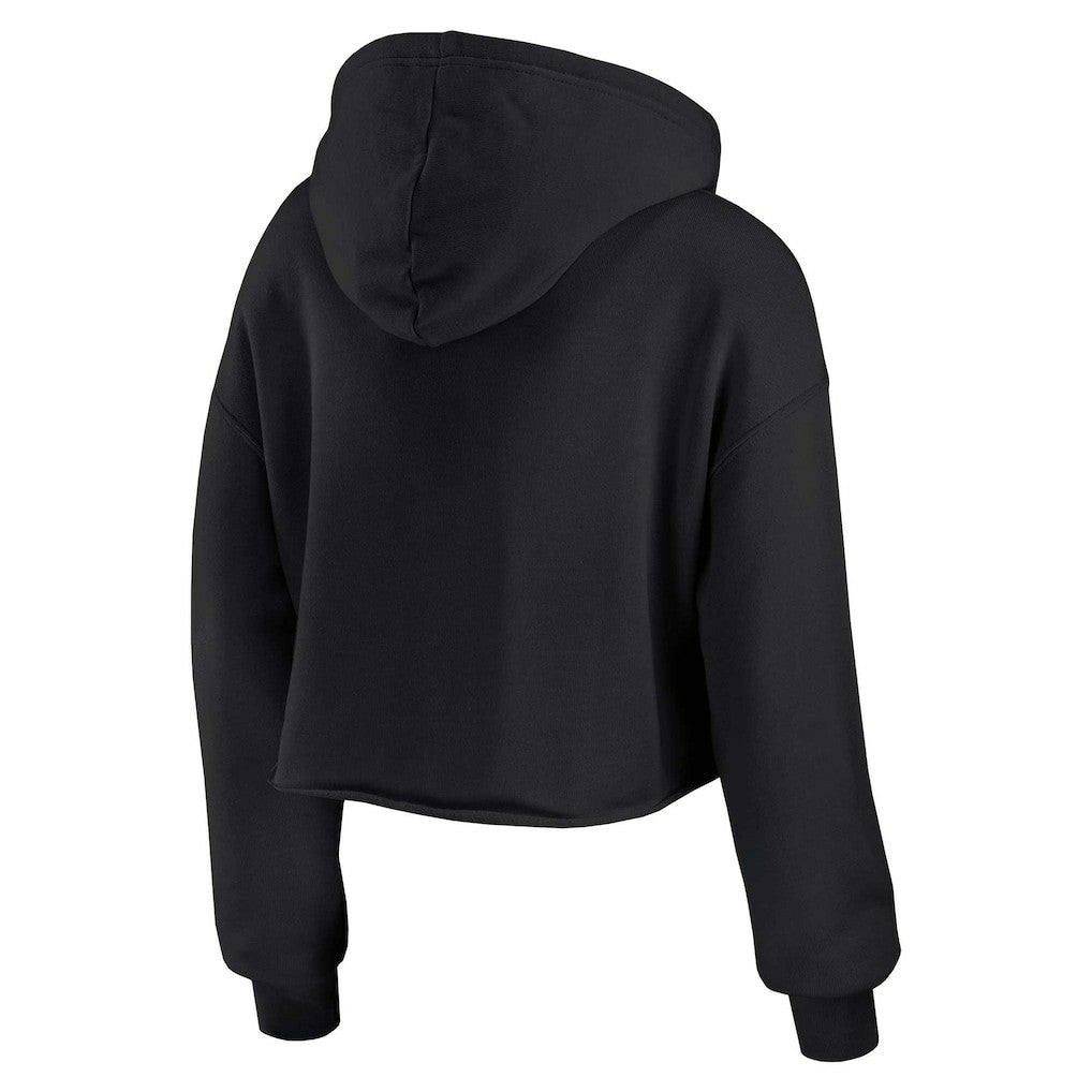 Las Vegas Raiders WEAR by Erin Andrews Women's Prime Cropped Pullover Hoodie Black | NFL