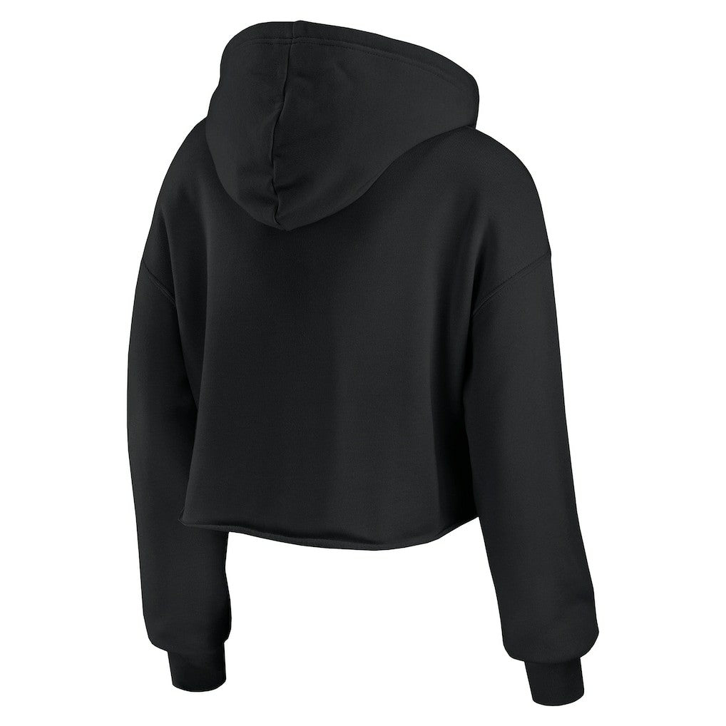 New York Giants WEAR by Erin Andrews Women's Prime Cropped Pullover Hoodie Black | NFL