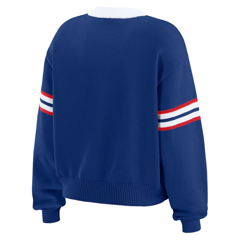 Buffalo Bills WEAR by Erin Andrews Women's Lace-Up Sweater Royal | NFL