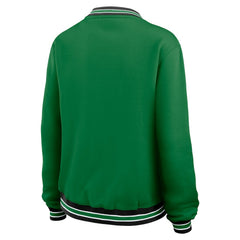 New York Jets WEAR by Erin Andrews Women's Oversized Long Sleeve V-Neck Sweatshirt Green | NFL