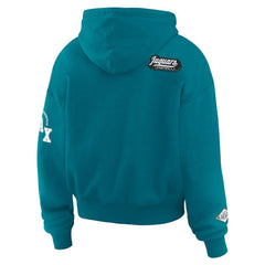 Jacksonville Jaguars WEAR by Erin Andrews Women's Patch Quarter-Zip Pullover Hoodie Teal | NFL