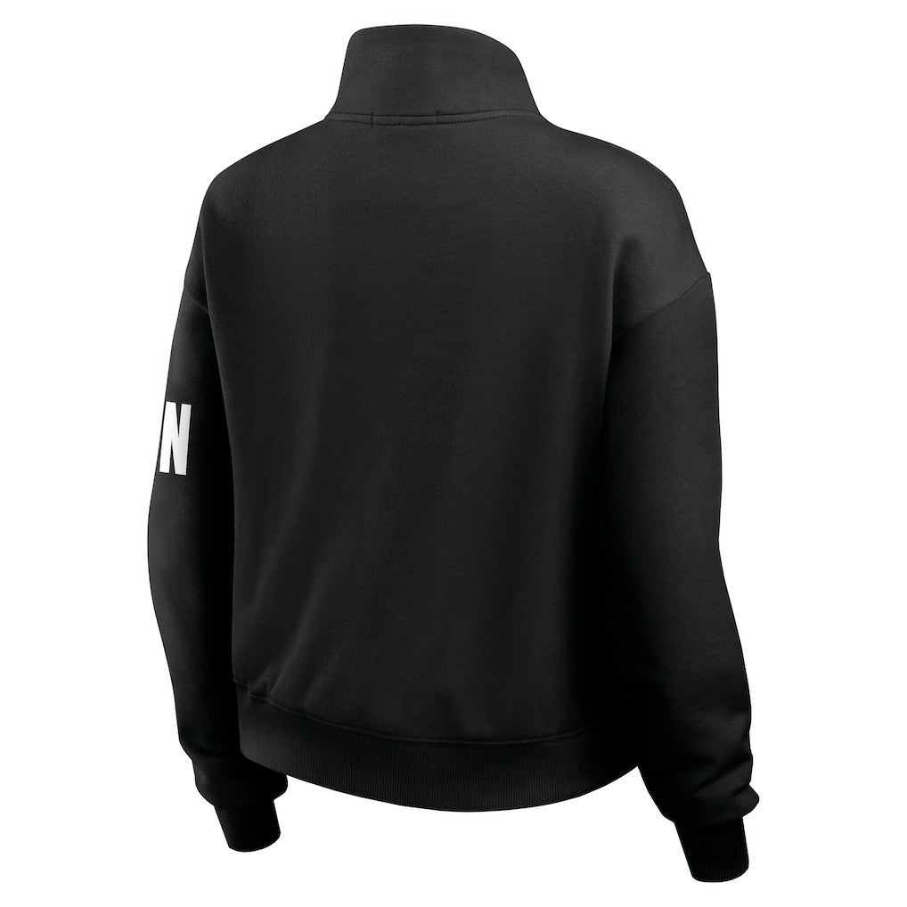 Cincinnati Bengals WEAR by Erin Andrews Women's Quarter-Zip Jacket Black | NFL