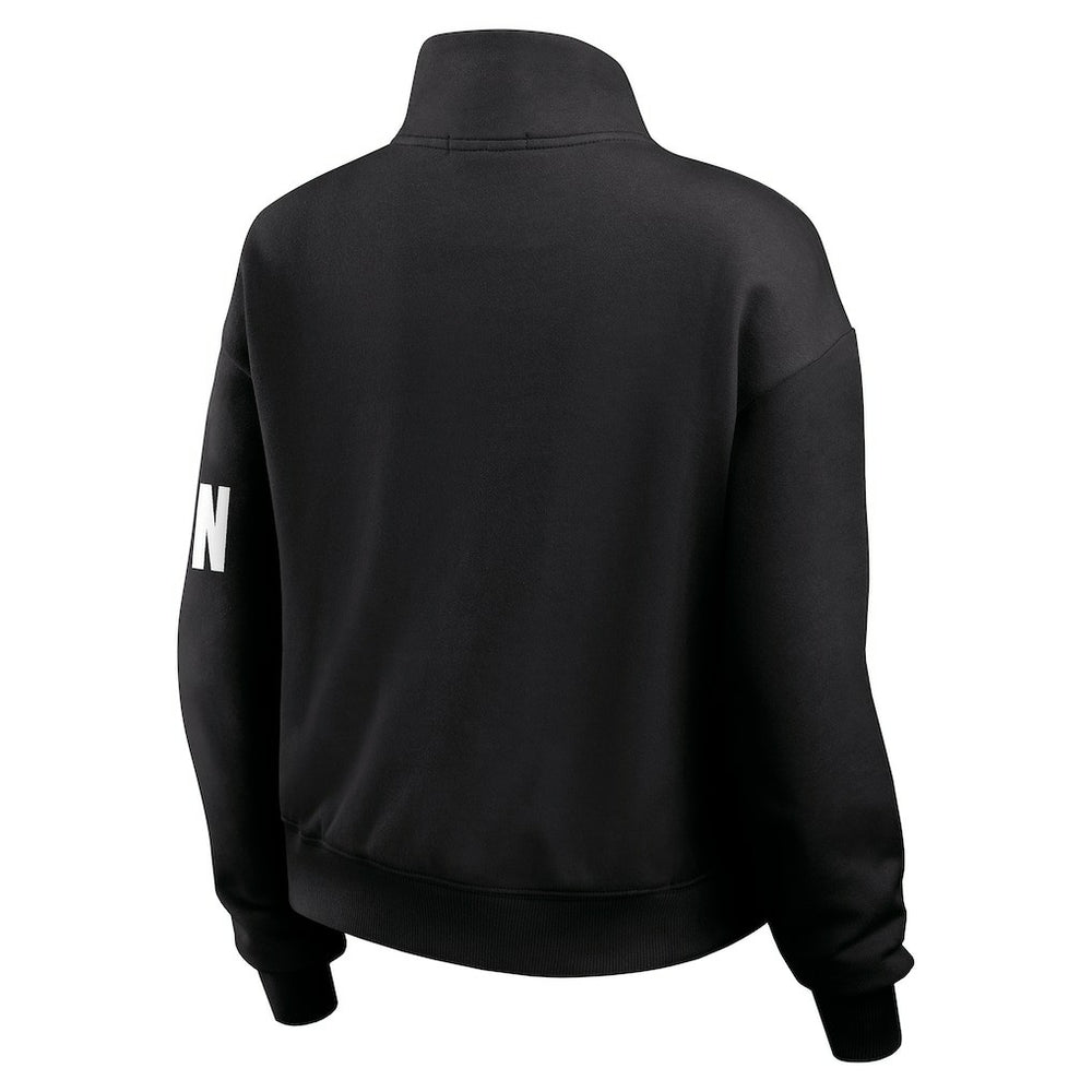 Cincinnati Bengals WEAR by Erin Andrews Women's Quarter-Zip Jacket Black | NFL