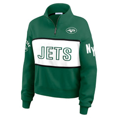 New York Jets WEAR by Erin Andrews Women's Quarter-Zip Jacket Green | NFL