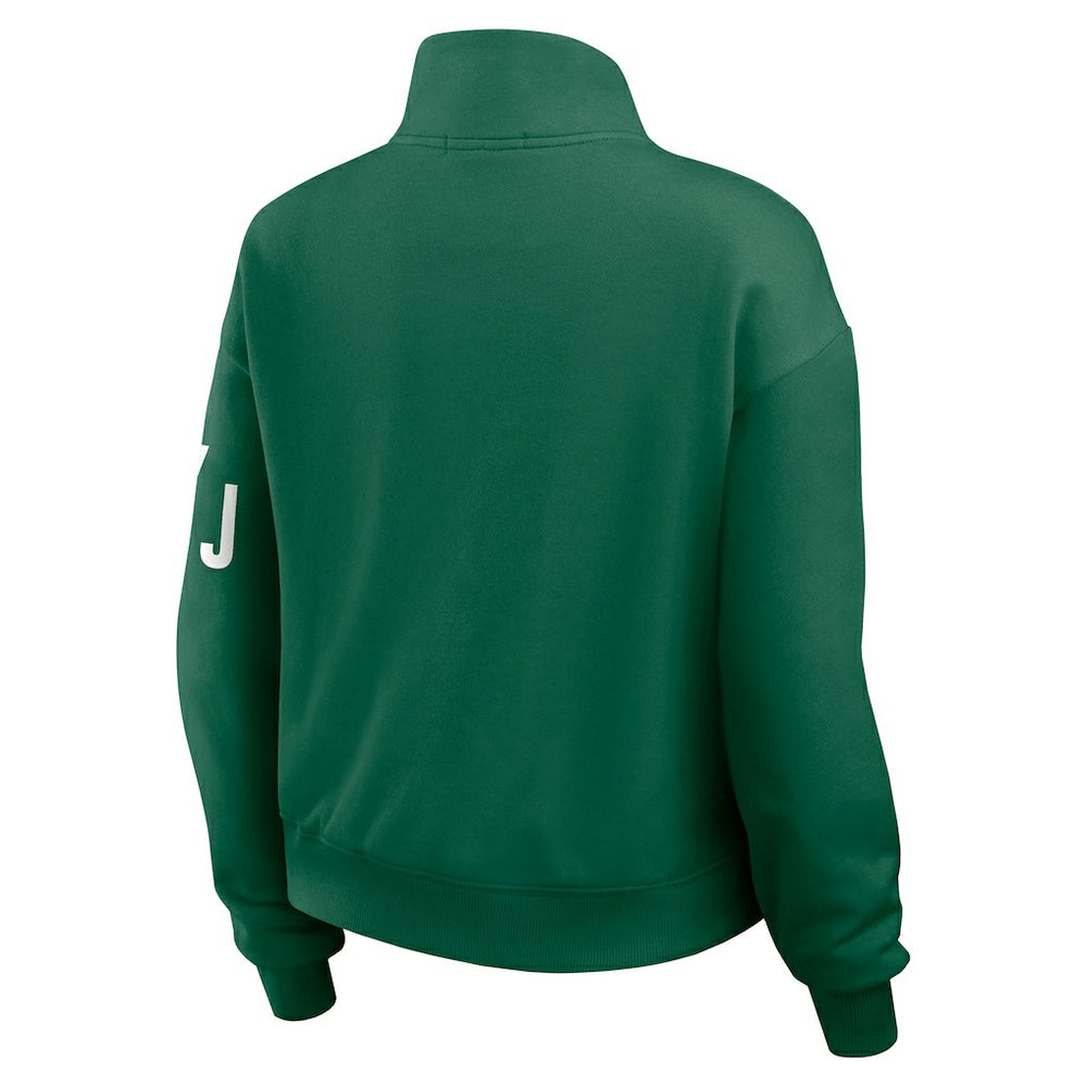 New York Jets WEAR by Erin Andrews Women's Quarter-Zip Jacket Green | NFL