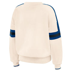 Indianapolis Colts WEAR by Erin Andrews Women's Stripe Pullover Sweater Cream | NFL