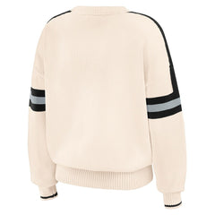 Las Vegas Raiders WEAR by Erin Andrews Women's Stripe Pullover Sweater Cream | NFL