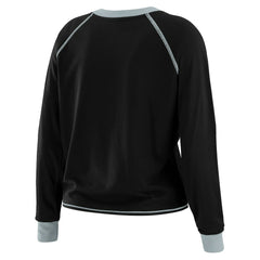 Las Vegas Raiders WEAR by Erin Andrews Women's Tie-Front Long Sleeve T-Shirt Black | NFL