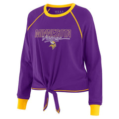 Minnesota Vikings WEAR by Erin Andrews Women's Tie-Front Long Sleeve T-Shirt Purple | NFL