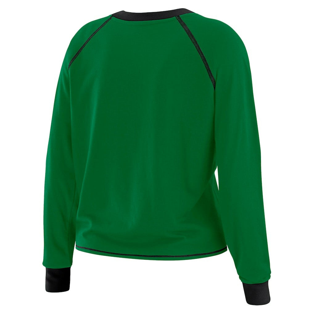 New York Jets WEAR by Erin Andrews Women's Tie-Front Long Sleeve T-Shirt Green | NFL
