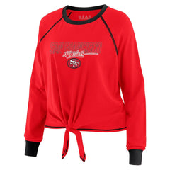 San Francisco 49ers WEAR by Erin Andrews Women's Tie-Front Long Sleeve T-Shirt Scarlet | NFL