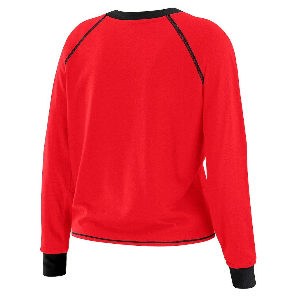 San Francisco 49ers WEAR by Erin Andrews Women's Tie-Front Long Sleeve T-Shirt Scarlet | NFL