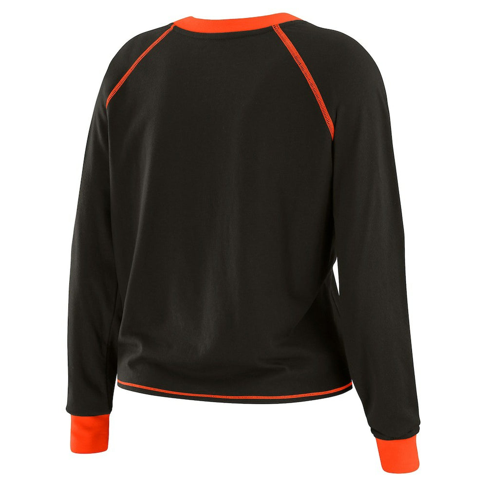 Cincinnati Bengals WEAR by Erin Andrews Women's Tie-Front Long Sleeve T-Shirt Black | NFL