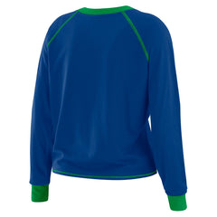 Seattle Seahawks WEAR by Erin Andrews Women's Tie-Front Long Sleeve T-Shirt Royal | NFL