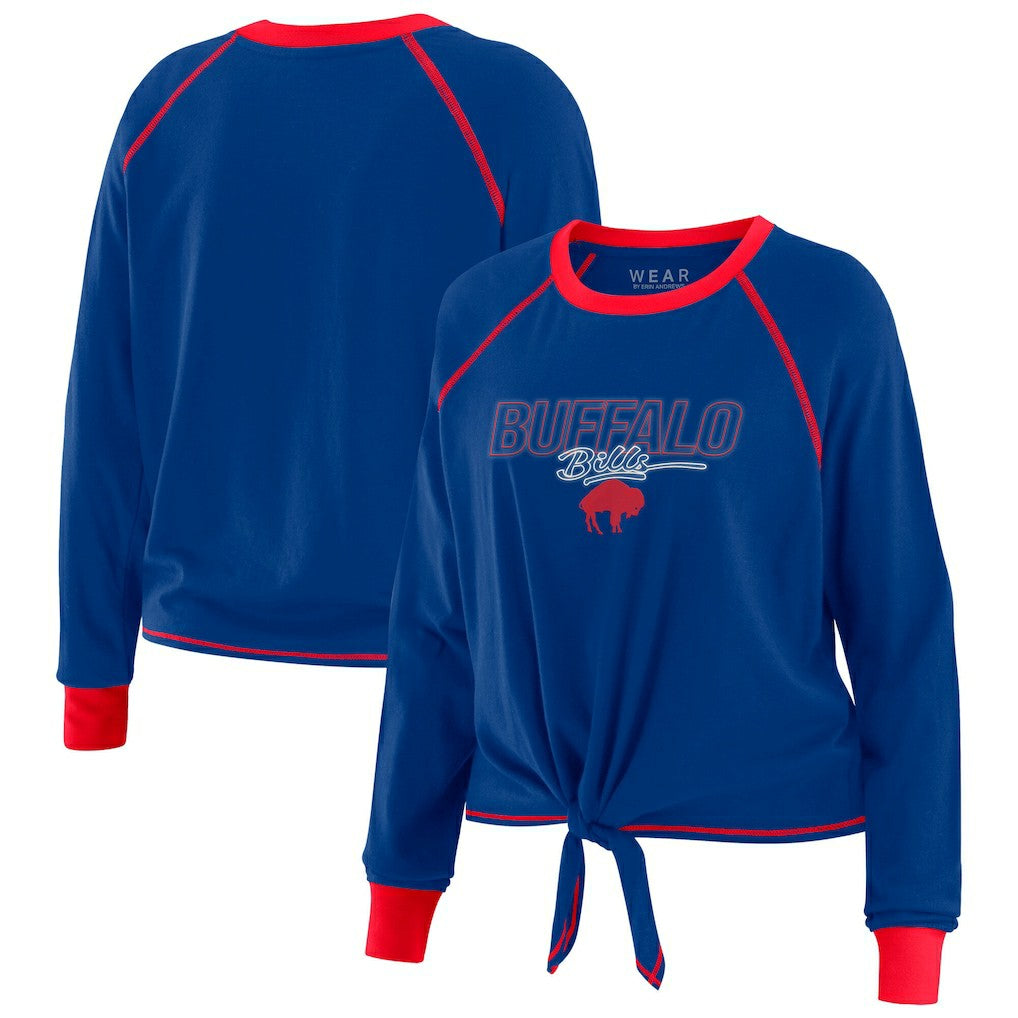 Buffalo Bills WEAR by Erin Andrews Women's Tie-Front Long Sleeve T-Shirt Royal | NFL