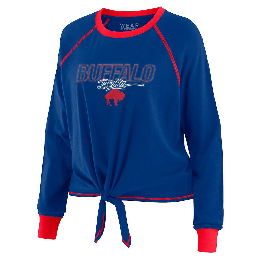 Buffalo Bills WEAR by Erin Andrews Women's Tie-Front Long Sleeve T-Shirt Royal | NFL