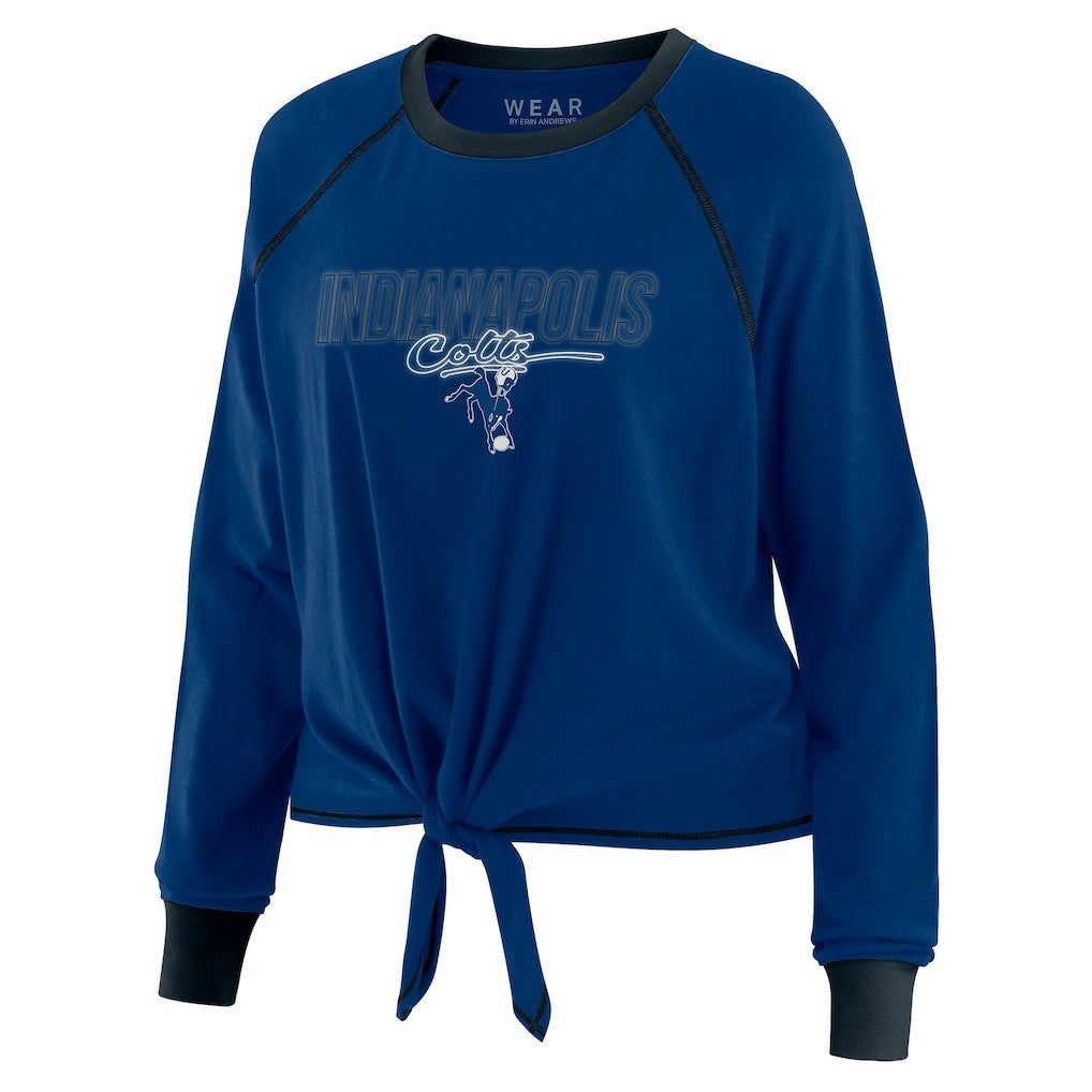 Indianapolis Colts WEAR by Erin Andrews Women's Tie-Front Long Sleeve T-Shirt Royal | NFL