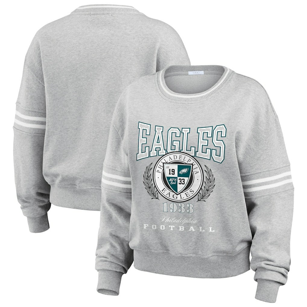 Philadelphia Eagles WEAR by Erin Andrews Women's Pullover Sweatshirt Heather Gray | NFL