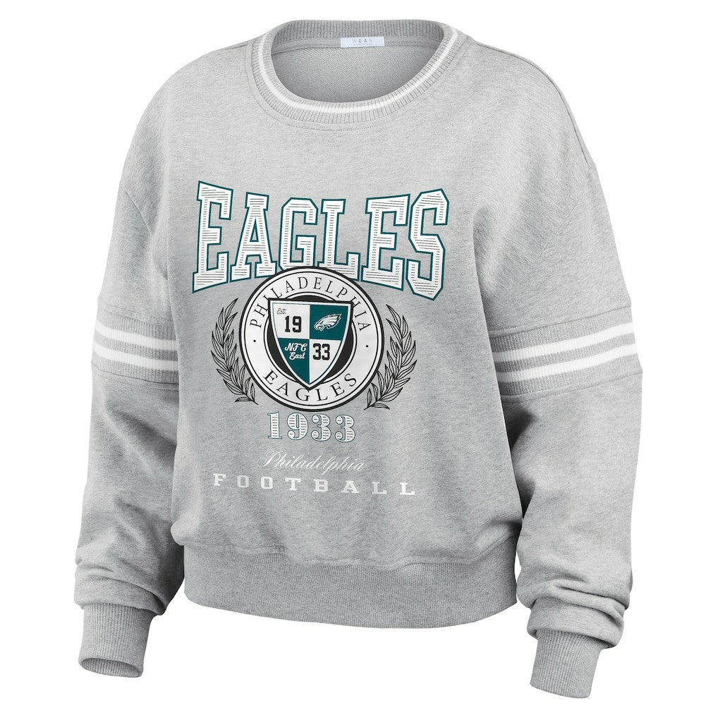 Philadelphia Eagles WEAR by Erin Andrews Women's Pullover Sweatshirt Heather Gray | NFL