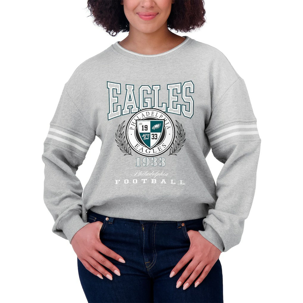 Philadelphia Eagles WEAR by Erin Andrews Women's Pullover Sweatshirt Heather Gray | NFL