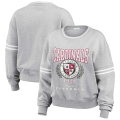 Arizona Cardinals WEAR by Erin Andrews Women's Cropped Pullover Sweatshirt Heather Gray | NFL