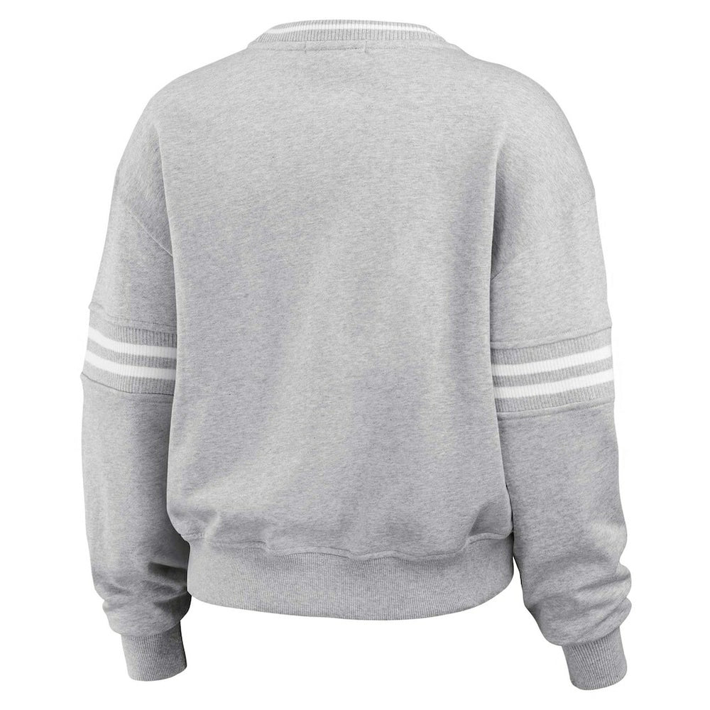 Arizona Cardinals WEAR by Erin Andrews Women's Cropped Pullover Sweatshirt Heather Gray | NFL