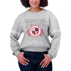 Houston Texans WEAR by Erin Andrews Women's Cropped Pullover Sweatshirt Heather Gray | NFL