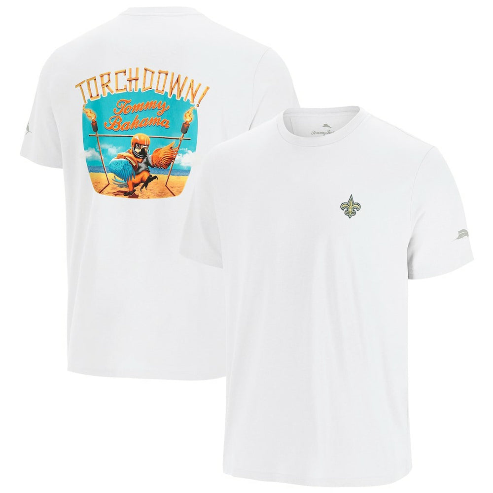 New Orleans Saints Sport Torchdown Graphic T-Shirt White | Tommy Bahama