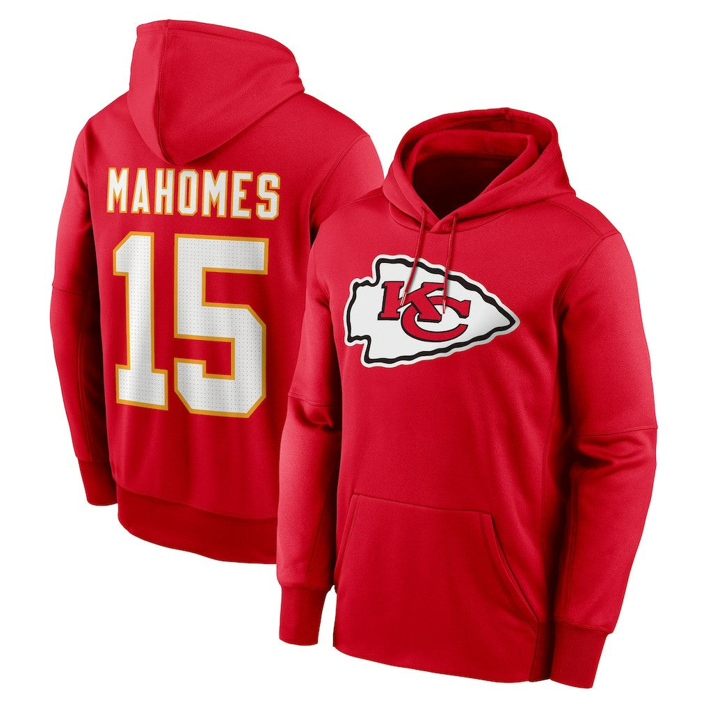 Patrick Mahomes Kansas City Chiefs Player Name & Number Therma Hoodie Red | Nike for Sale