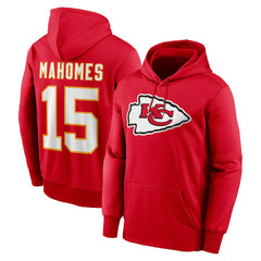 Patrick Mahomes Kansas City Chiefs Player Name & Number Therma Hoodie Red | Nike for Sale