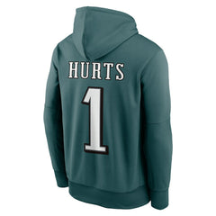 Jalen Hurts Philadelphia Eagles Player Name & Number Therma Hoodie Midnight Green | Nike for Sale