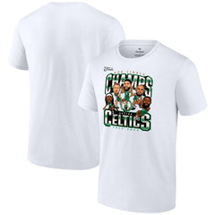 Boston Celtics 2024 NBA Finals Champions Pull Up Jumper Caricature T-Shirt White - NBA