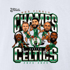 Boston Celtics 2024 NBA Finals Champions Pull Up Jumper Caricature T-Shirt White - NBA