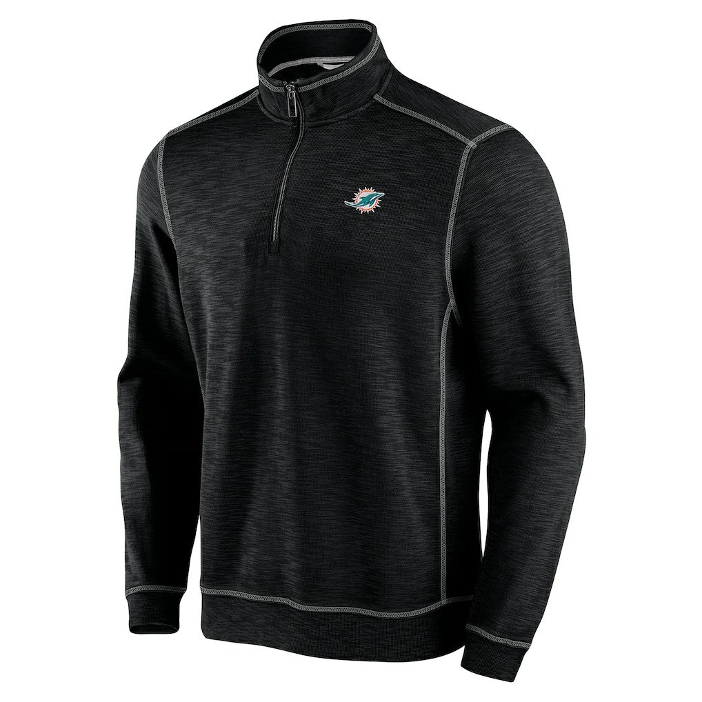 Miami Dolphins Big & Tall Tobago Bay Half-Zip Sweatshirt Black | Tommy Bahama