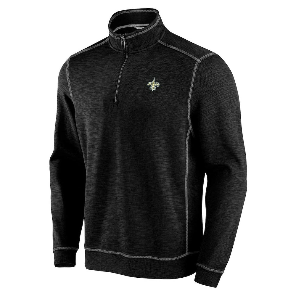 New Orleans Saints Big & Tall Tobago Bay Half-Zip Sweatshirt Black | Tommy Bahama
