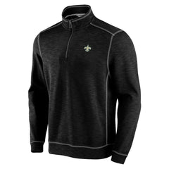 New Orleans Saints Tobago Bay Tri-Blend Half-Zip Sweatshirt Black | Tommy Bahama