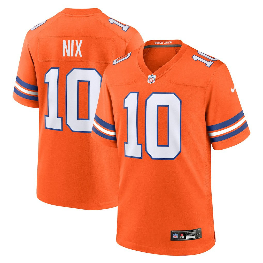 Bo Nix Denver Broncos Mile High Collection 1977 Throwback Player Game Jersey Orange | Nike for Sale